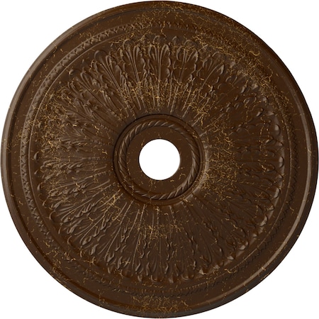Ekena Millwork Oakleaf Ceiling Medallion (Canopies up to 6 1/4"), 29 1/8"OD x 3 5/8"ID x 1"P, Root Beer Crackle CM29OARBC